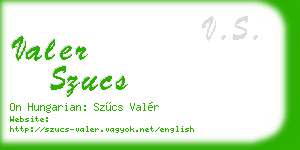valer szucs business card